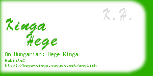 kinga hege business card